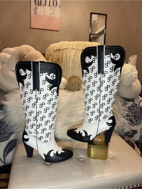 Saks Potts White Ecco Edition Western 75 Premium Grain Nappa Leather Boots